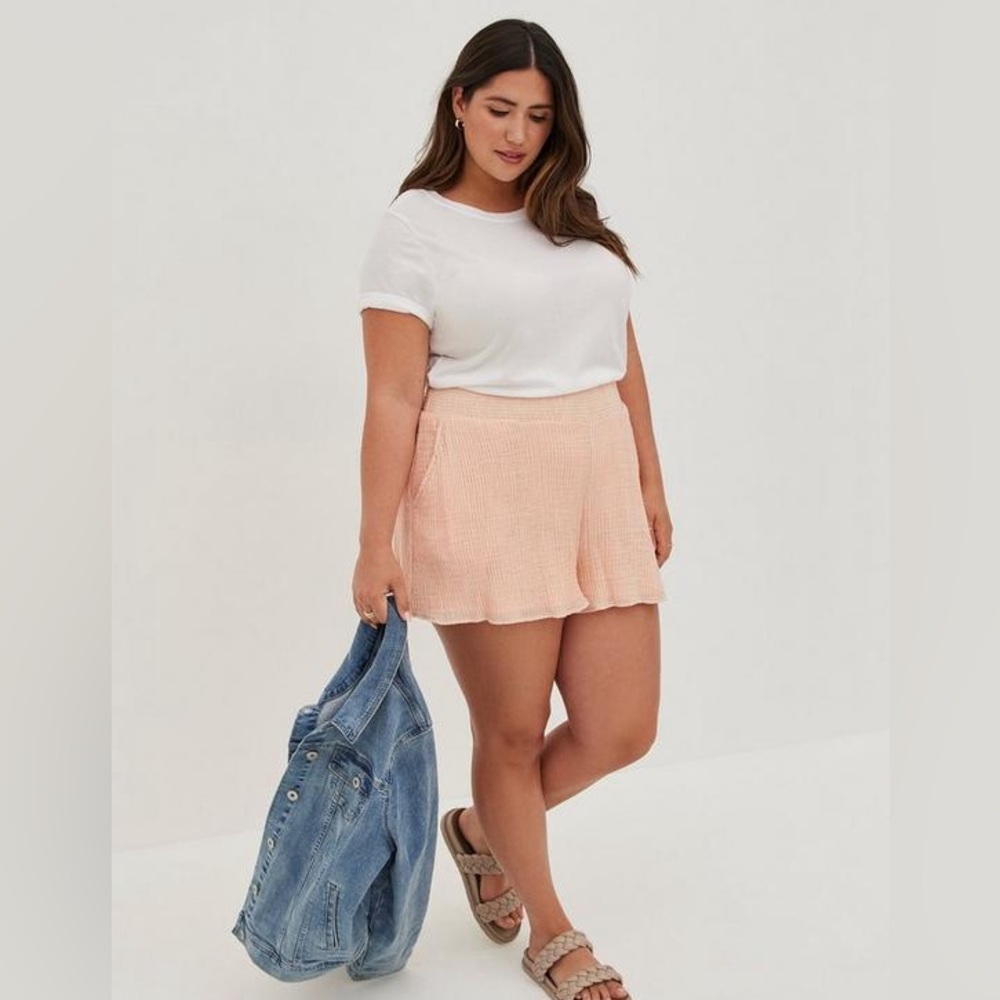 torrid Peach Gauze Pull-On Skort